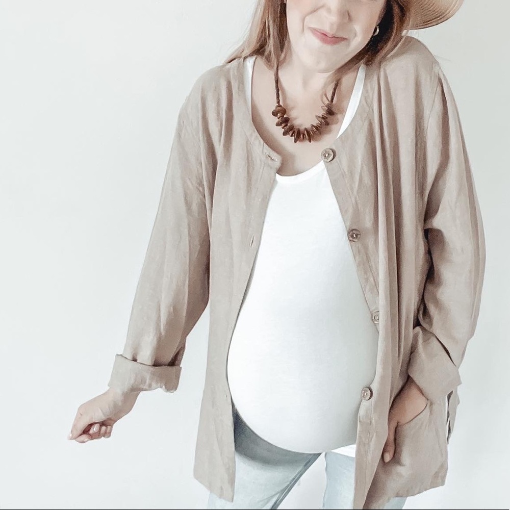 White Stag linen rayon blend shacket/chore coat